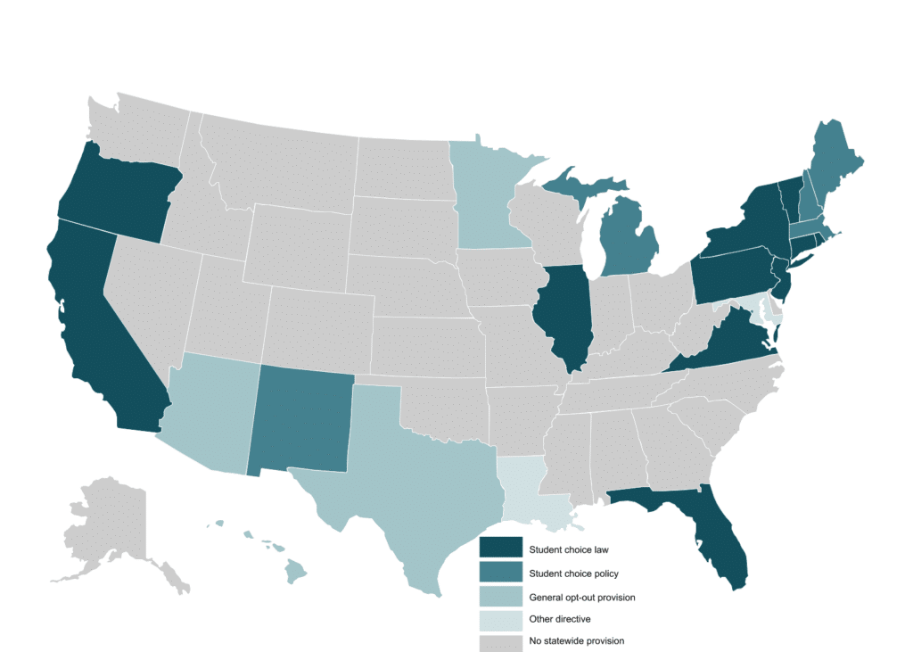 Student Choice States Map